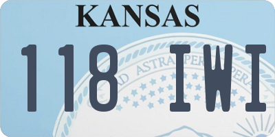 KS license plate 118IWI