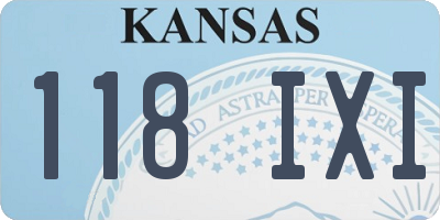 KS license plate 118IXI