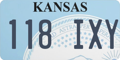KS license plate 118IXY