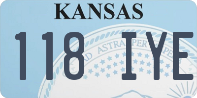 KS license plate 118IYE