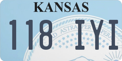 KS license plate 118IYI