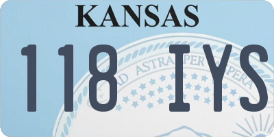 KS license plate 118IYS