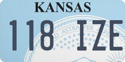 KS license plate 118IZE