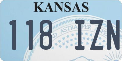 KS license plate 118IZN
