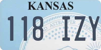 KS license plate 118IZY