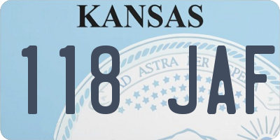 KS license plate 118JAF