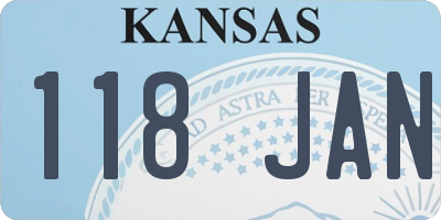 KS license plate 118JAN