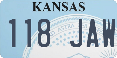 KS license plate 118JAW