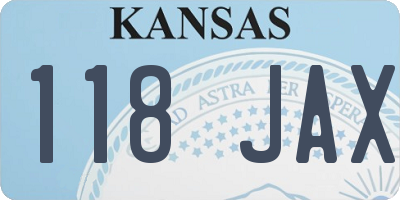 KS license plate 118JAX