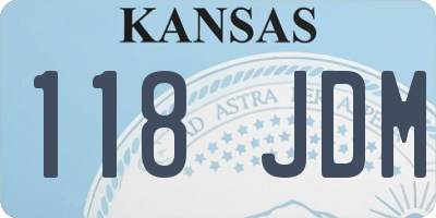 KS license plate 118JDM