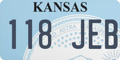 KS license plate 118JEB