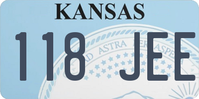 KS license plate 118JEE