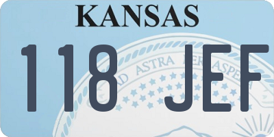 KS license plate 118JEF