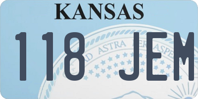 KS license plate 118JEM