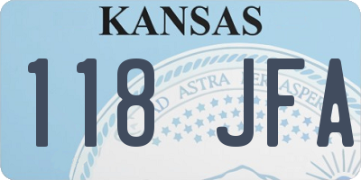 KS license plate 118JFA