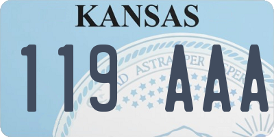 KS license plate 119AAA