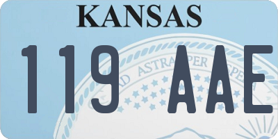 KS license plate 119AAE