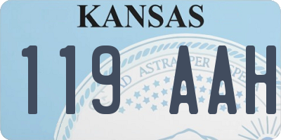 KS license plate 119AAH