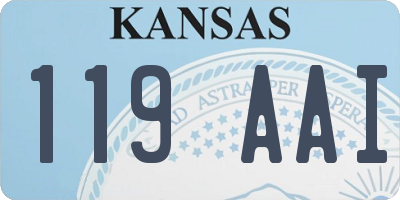 KS license plate 119AAI