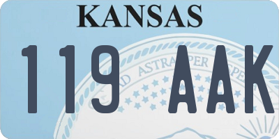 KS license plate 119AAK