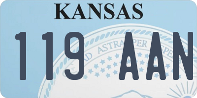 KS license plate 119AAN