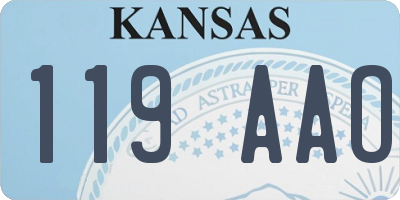 KS license plate 119AAO