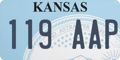 KS license plate 119AAP
