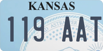 KS license plate 119AAT