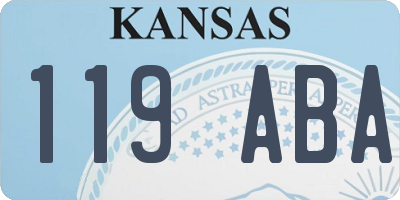 KS license plate 119ABA