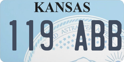KS license plate 119ABB