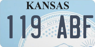 KS license plate 119ABF