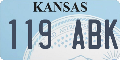 KS license plate 119ABK