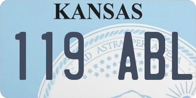 KS license plate 119ABL