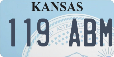 KS license plate 119ABM