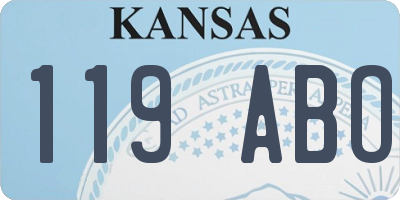 KS license plate 119ABO