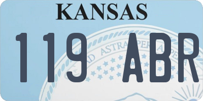KS license plate 119ABR
