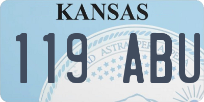 KS license plate 119ABU