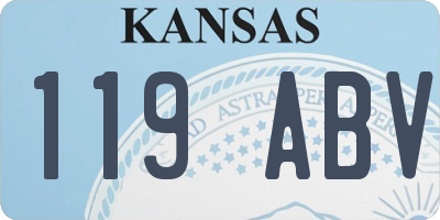 KS license plate 119ABV