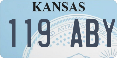 KS license plate 119ABY