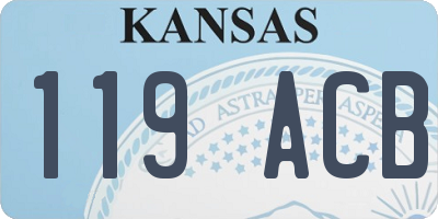 KS license plate 119ACB