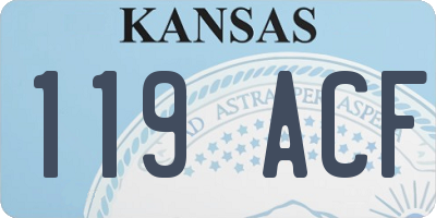 KS license plate 119ACF