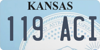 KS license plate 119ACI