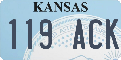 KS license plate 119ACK