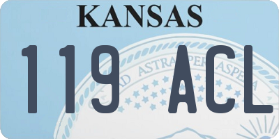 KS license plate 119ACL