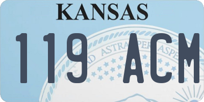 KS license plate 119ACM