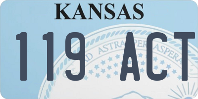 KS license plate 119ACT