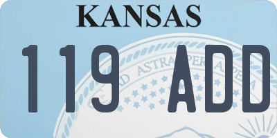 KS license plate 119ADD