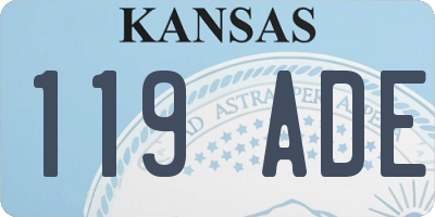 KS license plate 119ADE