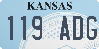 KS license plate 119ADG