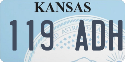 KS license plate 119ADH